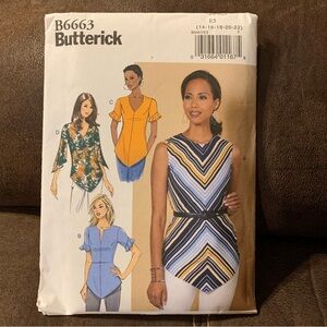 Butterick Pattern B6663 - Semi-fitted Top - New/Unused